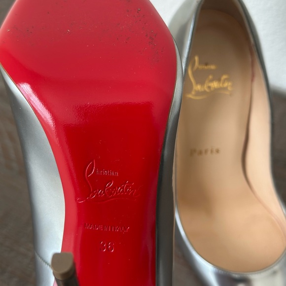 Christian Louboutin Silver Stiletto Heels - Picture 4 of 4